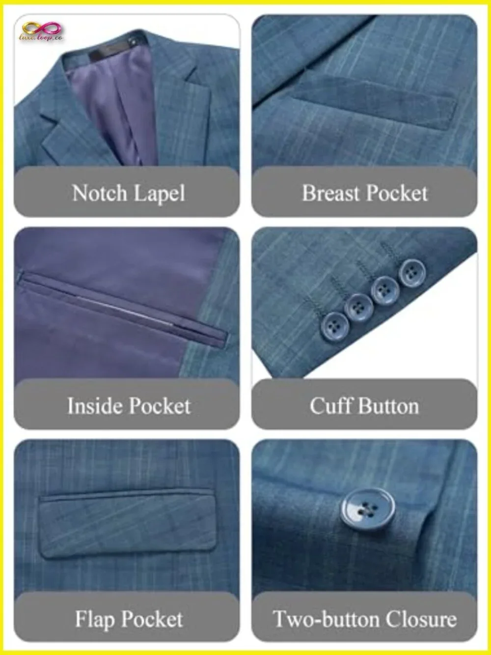 Slim Fit Plaid Suit Set Modern Business Casual Blazer Pants Formal Wedding